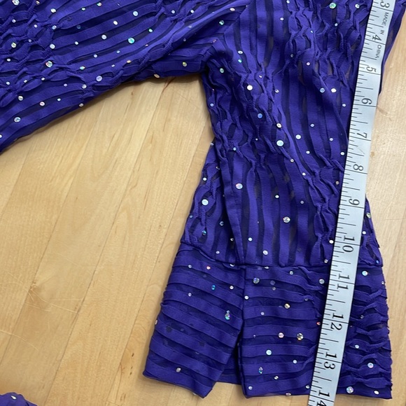 MAXIMA VINTAGE 3-PIECE SKIRT TOP CAMISOLE WOMEN Sz S EMBELLISHED SEQUINS PURPLE - Picture 13 of 16